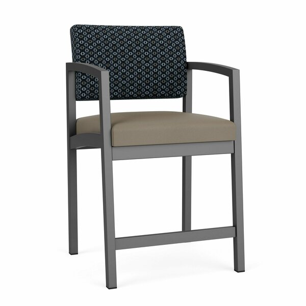 Lesro Lenox Steel Hip Chair Metal Frame, Charcoal, RS Night Sky Back, MD Farro Seat LS1161